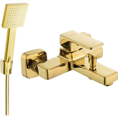 Mexen Cetus R45 Wannenbatterie mit Brausegarnitur, Gold - 74433R45-50