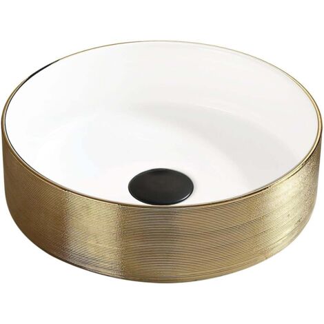 Mexen Clarisa lavabo da appoggio 36 x 36 cm, bianco/oro - 22073655