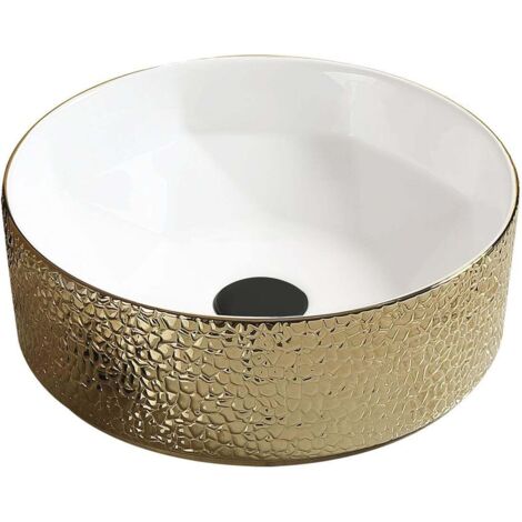 Mexen Clarisa lavandino da appoggio 41 x 41 cm, bianco/oro - 22074153