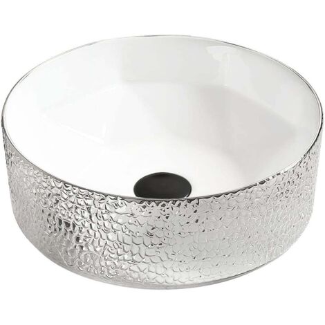 Mexen Clarisa lavello da appoggio 41 x 41 cm, bianco/argento - 22074154