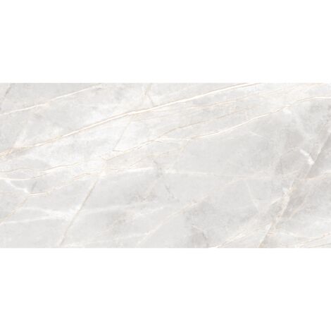 Mexen Cressida White grès émaillé rectifié G1, carreau sol-mur 120 x 60 cm, brillant - TL135-120-060-01