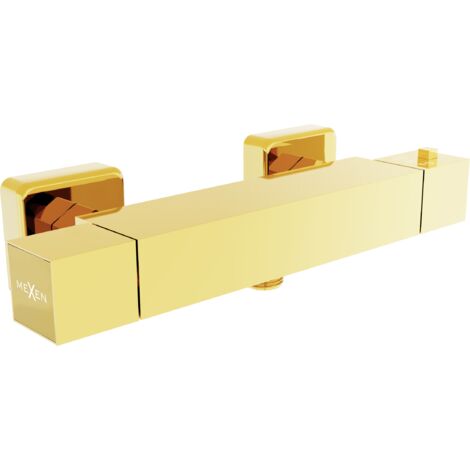Mexen Cube miscelatore termostatico per doccia, oro - 77200-50