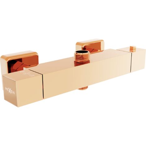Mexen Cube miscelatore termostatico per doccia, oro rosa - 77250-60
