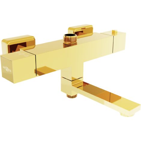 Mexen Cube miscelatore termostatico vasca-doccia, oro - 77910-50
