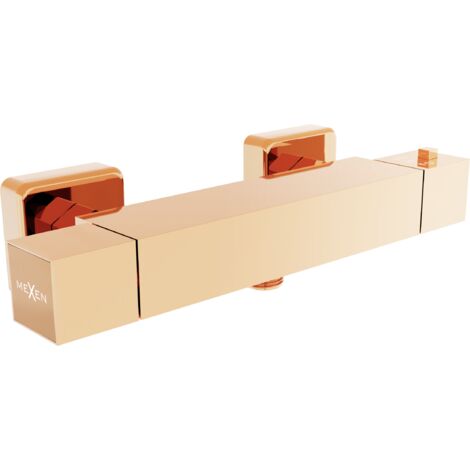 Mexen Cube termostatico rubinetto doccia, oro rosa - 77200-60
