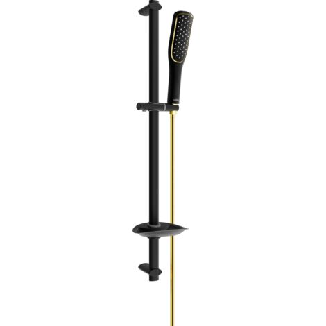 Mexen DB49 set doccia scorrevole, nero/oro - 785494584-57