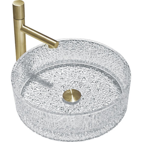 Mexen Dema lavabo sobre encimera de vidrio 39 x 39 cm, transparente - 24043900