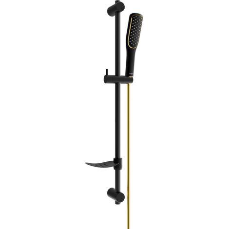 Mexen DF49 Schiebe-Dusch-Set, Schwarz/Gold - 785494582-57
