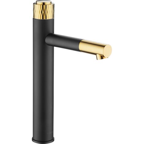 Mexen Diamond robinet de lavabo haut, Noir/Or - 71510-75