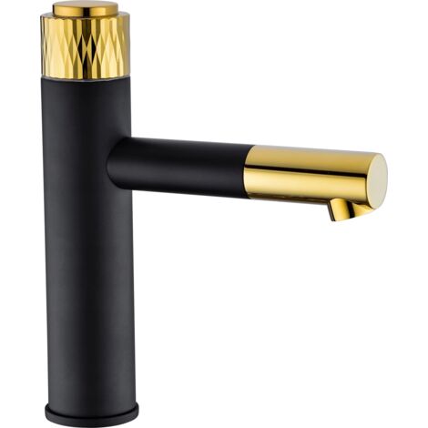 Mexen Diamond robinet de lavabo, Noir/Or - 71500-75