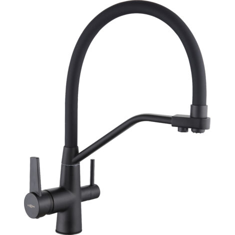 Mexen Duo grifo de cocina, negro - 671701-70