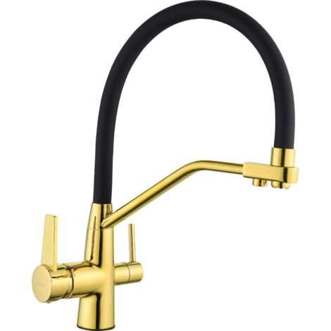 Mexen Duo rubinetto da cucina, oro/nero - 671701-57