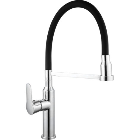 Mexen Edna grifo de cocina, cromo/negro - 672900-00