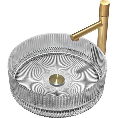 Mexen Eiva lavabo in vetro da appoggio 39 x 39 cm, grigio - 24163966
