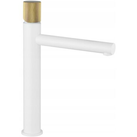 Mexen Elba One grifo para lavabo alto, blanco/dorado - 74111-25