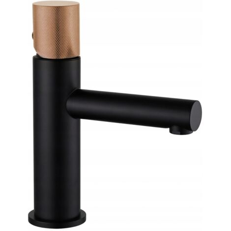Mexen Elba One robinet de lavabo, Noir/Or rose - 74101-76