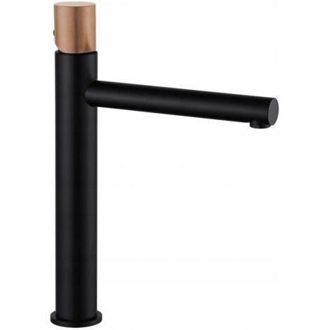 Mexen Elba One rubinetto per lavabo alto, nero/oro rosa - 74111-76