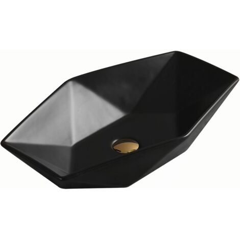 Mexen Elena lavabo sobre encimera 63 x 41 cm, negro mate - 21476385