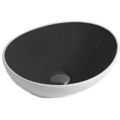 Mexen Elza Aufsatzwaschbecken 40 x 33 cm, Schwarz/Weiß - 21014077