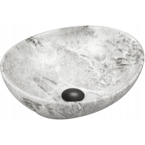 Mexen Elza Aufsatzwaschbecken 40 x 33 cm, Weißer Stein - 21014093