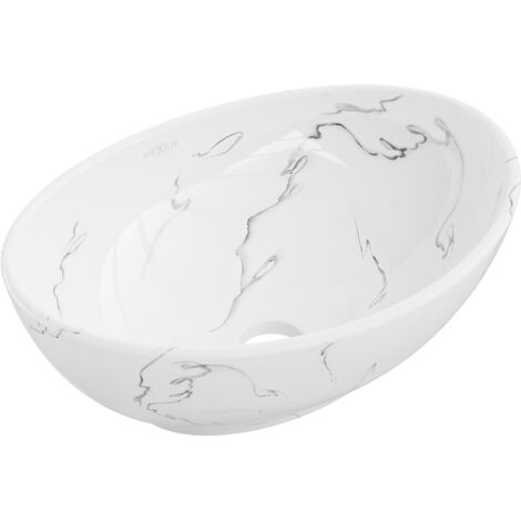 Mexen Elza lavabo da appoggio 40 x 33 cm, pietra bianca - 21014081
