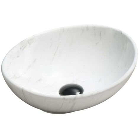 Mexen Elza lavabo da appoggio 40 x 33 cm, pietra bianca - 21014092