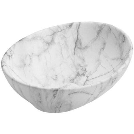 Mexen Elza lavabo da appoggio 40 x 33 cm, pietra bianca - 21014094