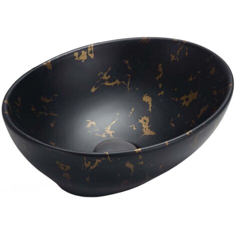 Mexen Elza lavabo da appoggio 40 x 33 cm, pietra nera - 21014097