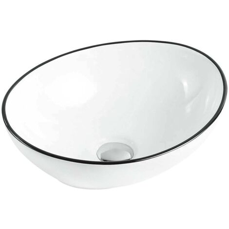 Mexen Elza lavabo de comptoir 40 x 33 cm, Blanc/Noir - 21014007