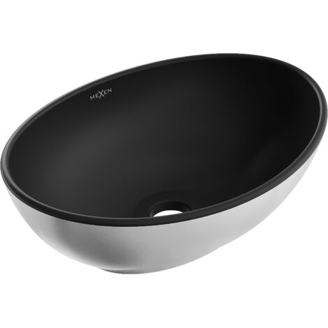 Mexen Elza lavabo de comptoir 40 x 33 cm, Noir mat/Argent - 21014024