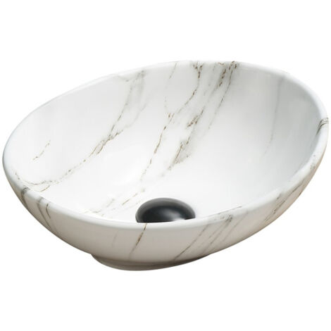 Mexen Elza lavabo de comptoir 40 x 33 cm, Pierre blanche - 21014091