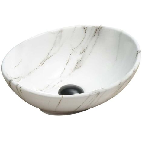 Mexen Elza lavabo sobre encimera 40 x 33 cm, piedra blanca - 21014091