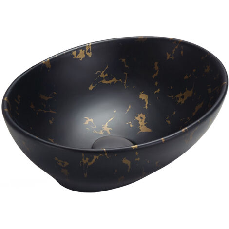 Mexen Elza lavabo sobre encimera 40 x 33 cm, piedra negra - 21014097