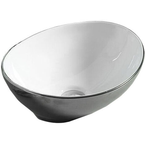Mexen Elza lavabo sobre encimera 40 x 33 cm, plateado/blanco - 21014079