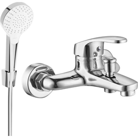 Mexen Erica R72 rubinetto da bagno con set doccia, cromo - 74643R72-00