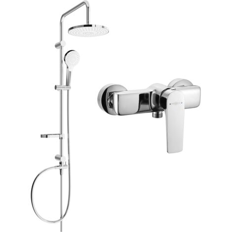 Mexen Erik set doccia esterno con soffione e miscelatore doccia Lynx, cromo - 745940205-00