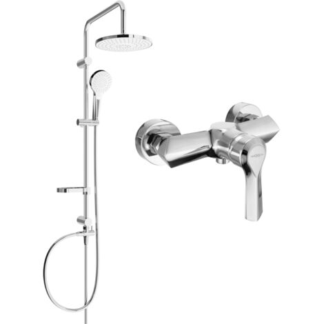 Mexen Erik set doccia esterno con soffione e miscelatore doccia Sabre, cromato - 72140205-00