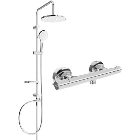 Mexen Erik set doccia esterno con soffione e miscelatore termostatico Slim, cromo - 77105205-00
