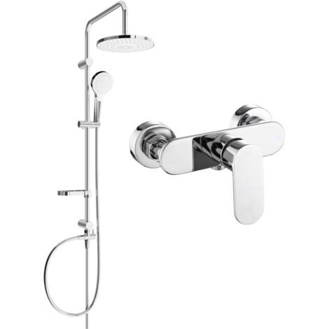 Mexen Erik set doccia esterno con soffione e rubinetto doccia Milo, cromo - 71340205-00