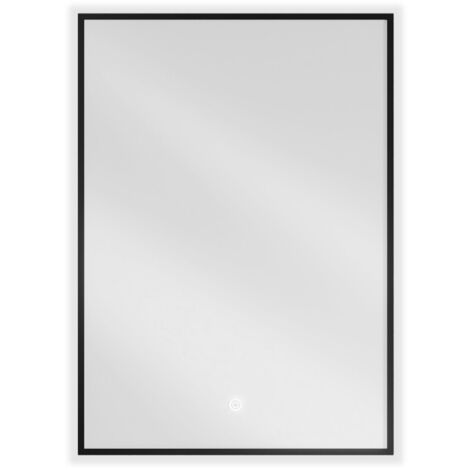 Mexen Erma specchio da bagno retroilluminato 50 x 70 cm, LED 6000K, anti-appannamento, cornice nera - 9814-050-070-611-70