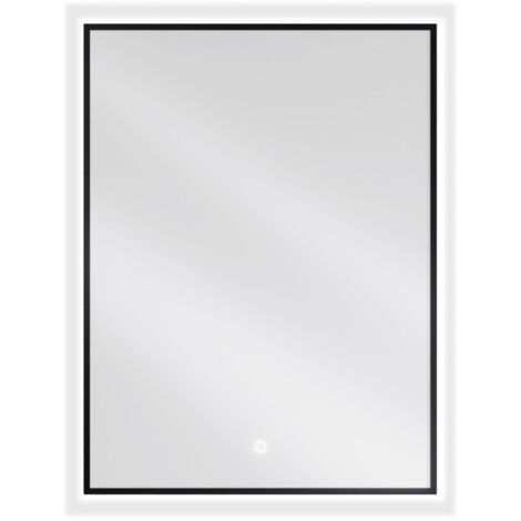 Mexen Erma specchio da bagno retroilluminato 60 x 80 cm, LED 6000K, antiappannamento, cornice nera - 9814-060-080-611-70