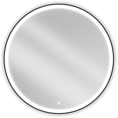 Mexen Esso specchio da bagno illuminato, rotondo 100 cm, LED 6000K, antiappannamento, cornice nera - 9825-100-100-611-70