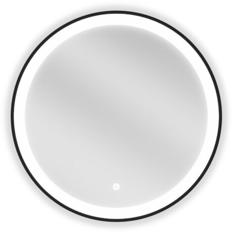 Mexen Esso specchio da bagno illuminato, rotondo 60 cm, LED 6000K, antiappannamento, cornice nera - 9825-060-060-611-70
