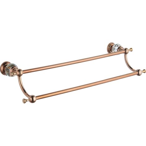 Mexen Estela doble toallero, oro rosa - 7011525-60