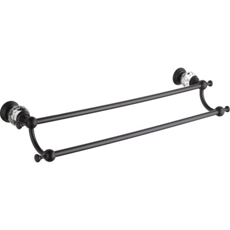 Mexen Estela toallero doble, negro - 7011525-70