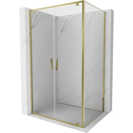 Mexen Exo cabina de ducha abatible 110 x 95 cm, transparente, dorada - 8182-110-095-50-00