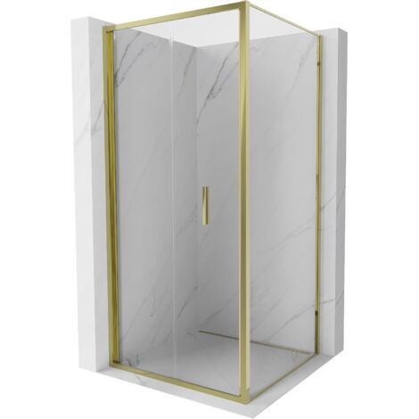 Mexen Exo cabina doccia pieghevole 120 x 120 cm, trasparente, oro - 816-120-120-50-00