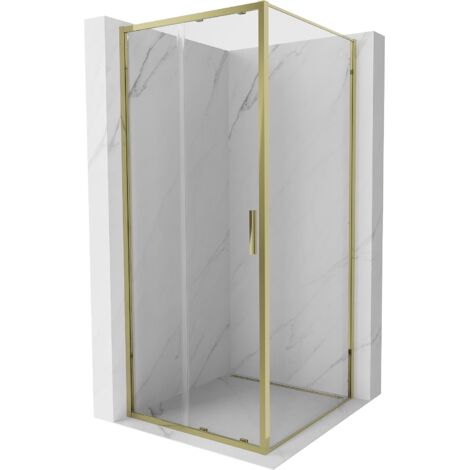 Mexen Exo cabine de douche coulissante 110 x 110 cm, transparent, dorée - 8151-110-110-50-00