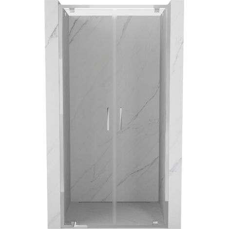 Mexen Exo Doppelt schwenkbare Duschabtrennung 120 cm, transparent, Chrom - 8182-120-000-01-00