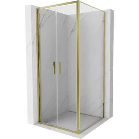 Mexen Exo Duschkabine klappbar 120 x 120 cm, transparent, gold - 814-120-120-50-00